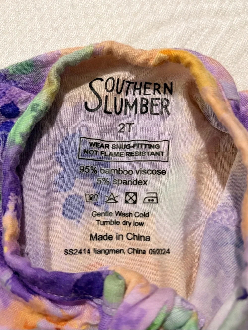 Kids' Purple, Green & Gold Tie-Dye Footed One-Piece